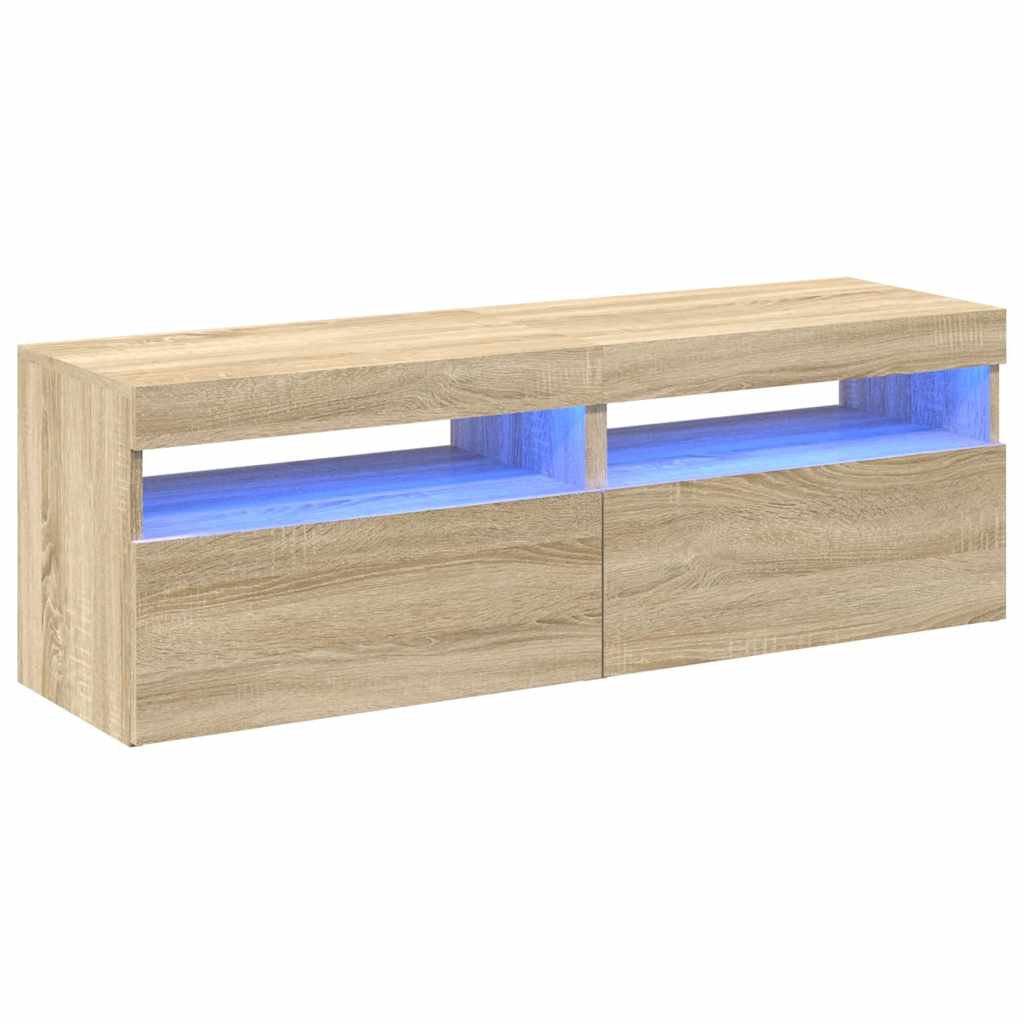 Móveis de TV com luzes LED 2 pcs 60x35x40 cm carvalho sonoma