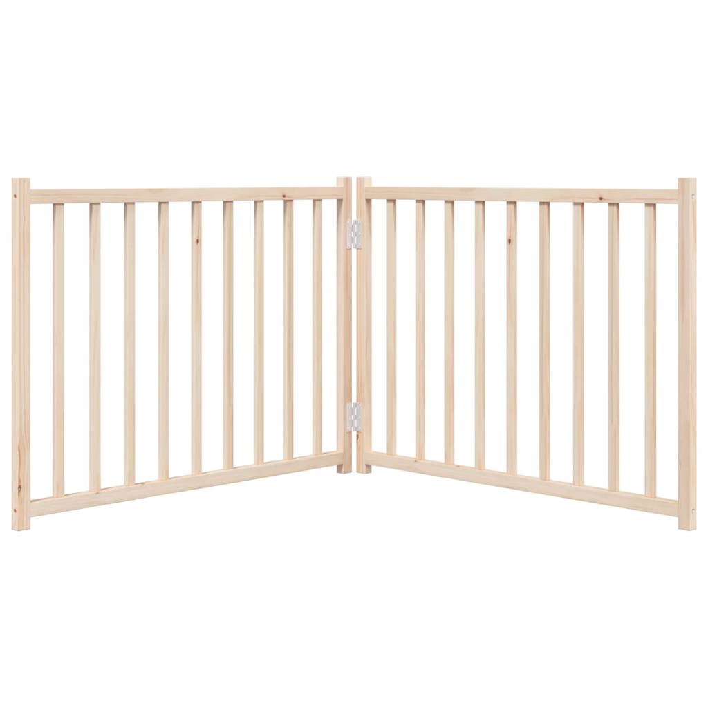 Portão p/ cães dobrável 2 painéis 160 cm madeira abeto maciça