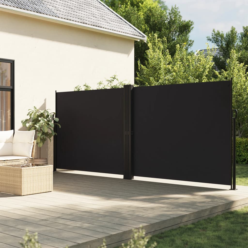 Toldo lateral retrátil 160x1000 cm preto