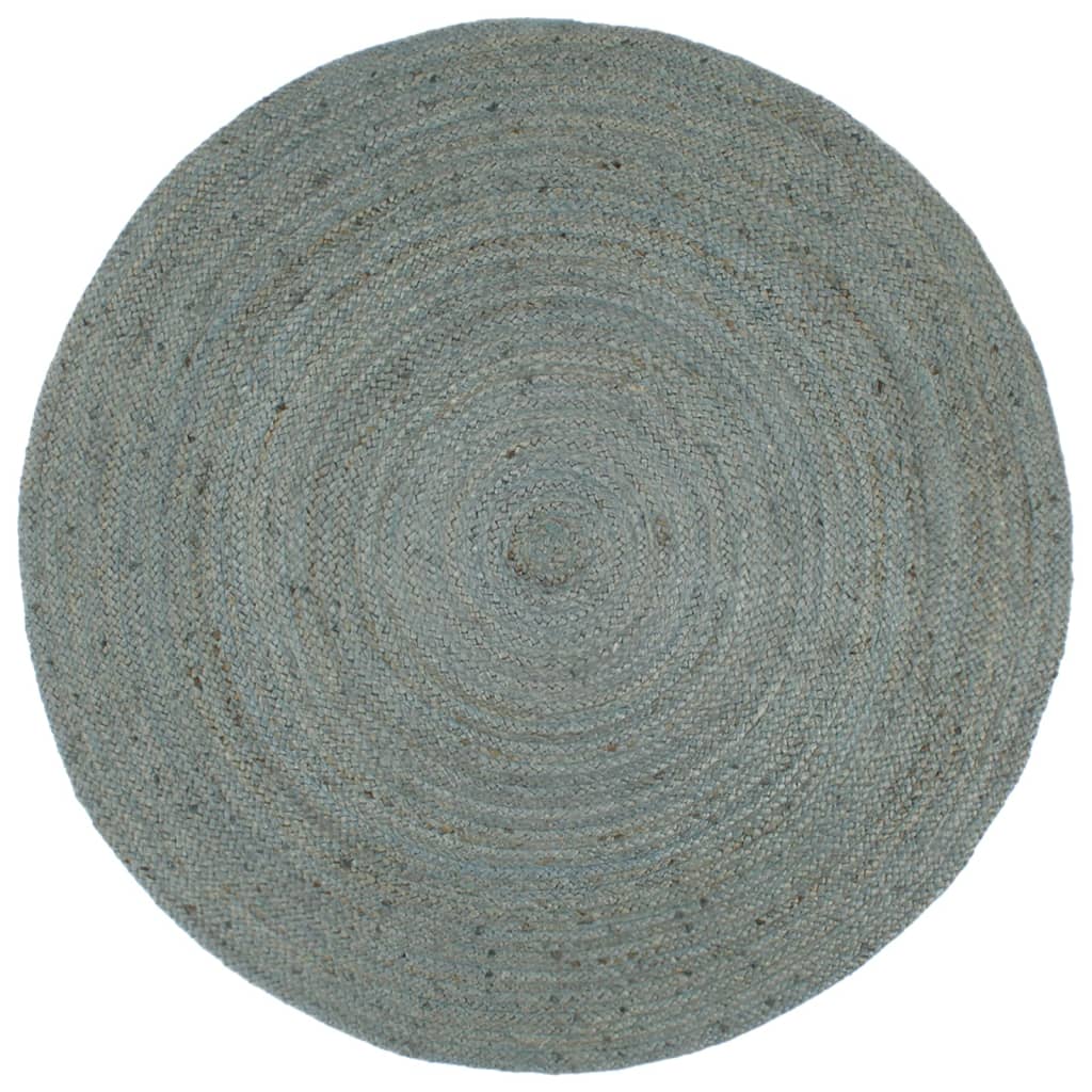 Tapete artesanal em juta redondo 180 cm verde azeitona