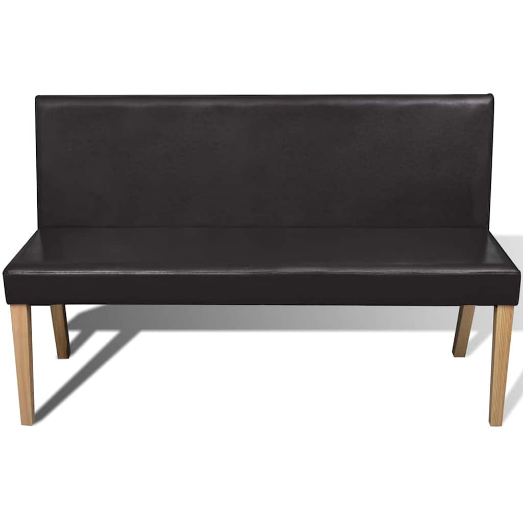 Banco 139,5 cm couro artificial castanho-escuro