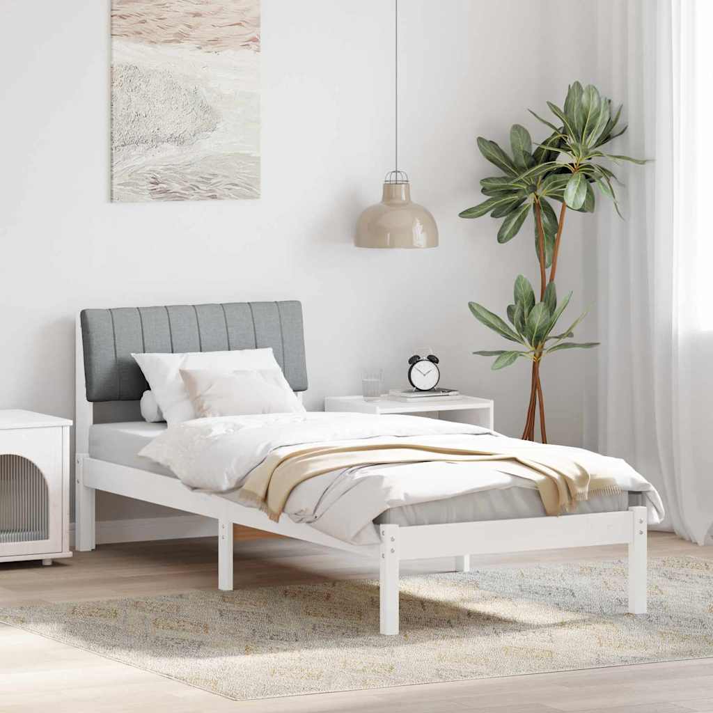 Estrutura da cama branco e cinza claro 75 x 190 cm