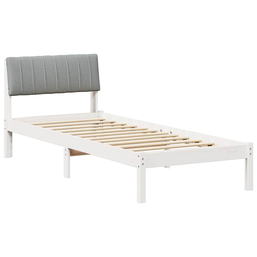 Estrutura da cama branco e cinza claro 75 x 190 cm