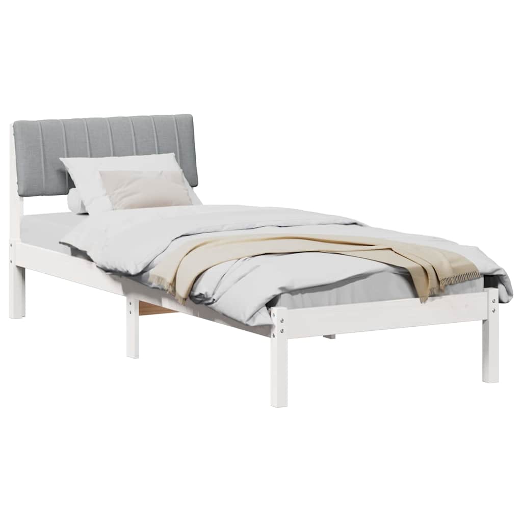 Estrutura da cama branco e cinza claro 75 x 190 cm