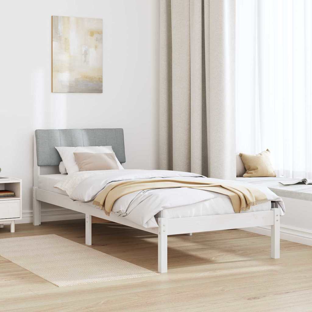 Estrutura da cama branco e cinza claro 75 x 190 cm