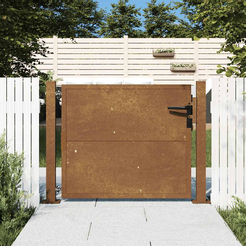 Portão de jardim 100x75 cm aço corten
