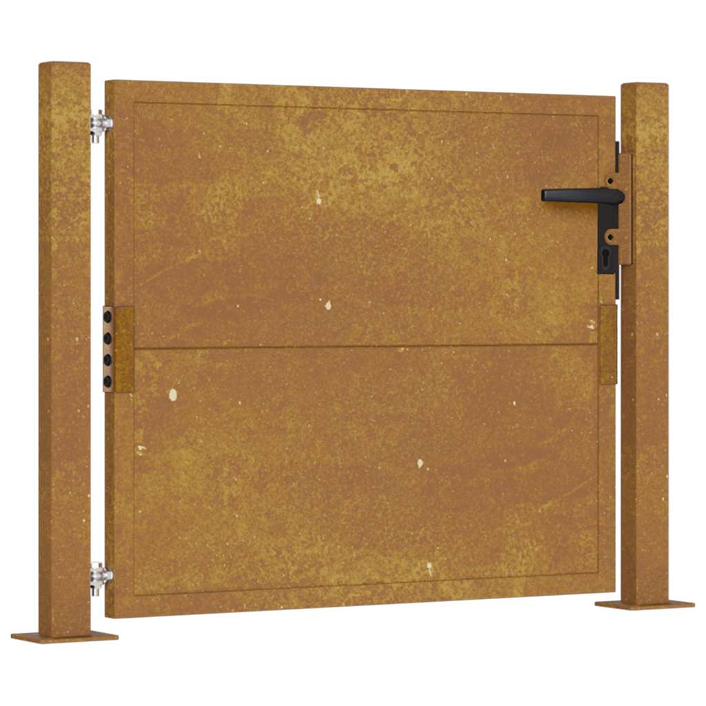 Portão de jardim 100x75 cm aço corten