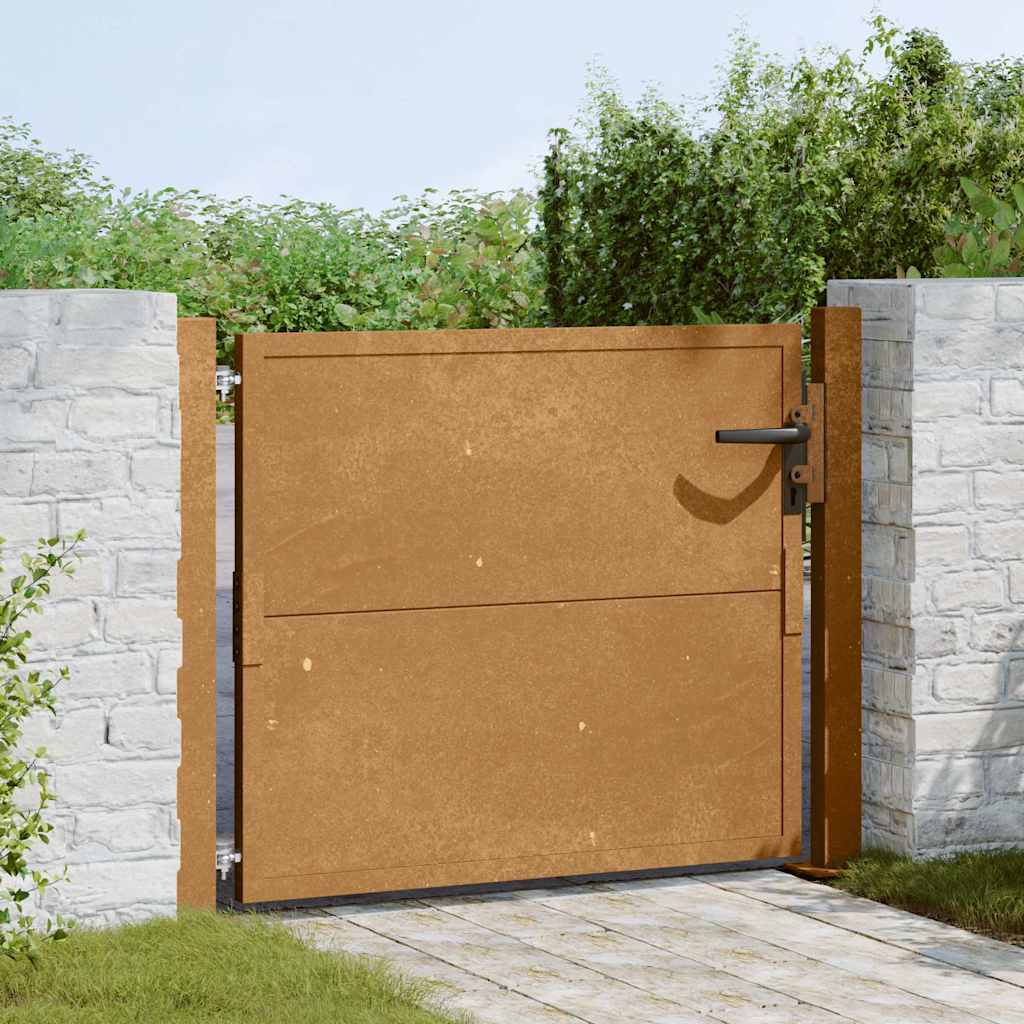 Portão de jardim 100x75 cm aço corten
