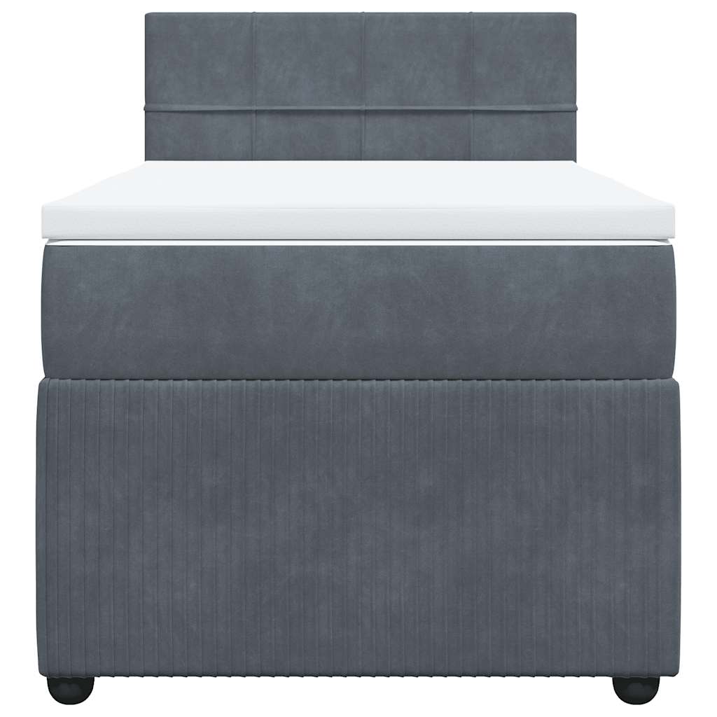 Cama com molas/colchão 80x200 cm veludo cinza-escuro
