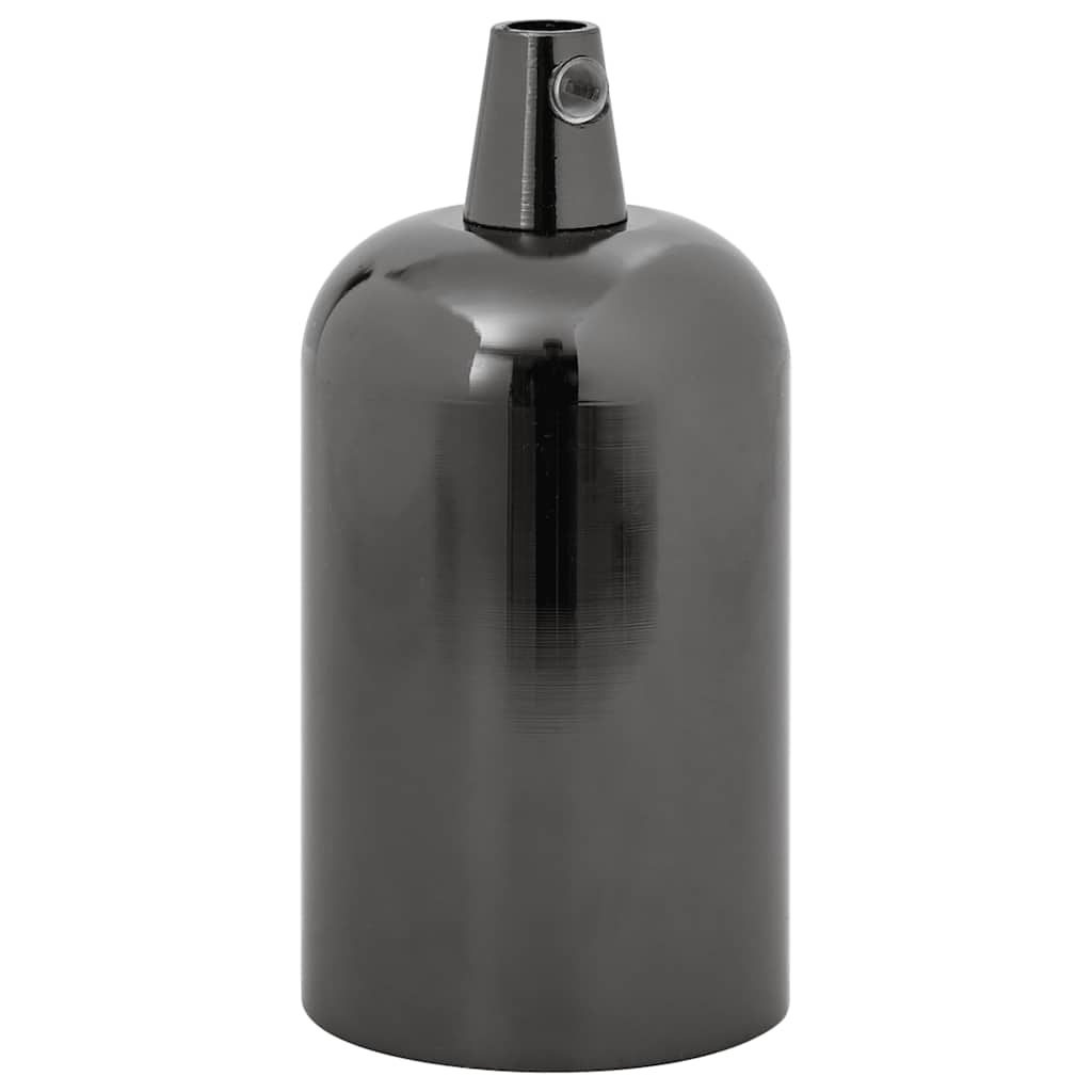 Casquilhos de lâmpadas 2 pcs preto brilhante e27
