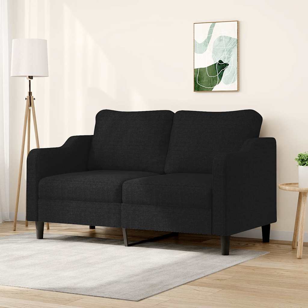 Sofá de 2 lugares tecido 140 cm preto