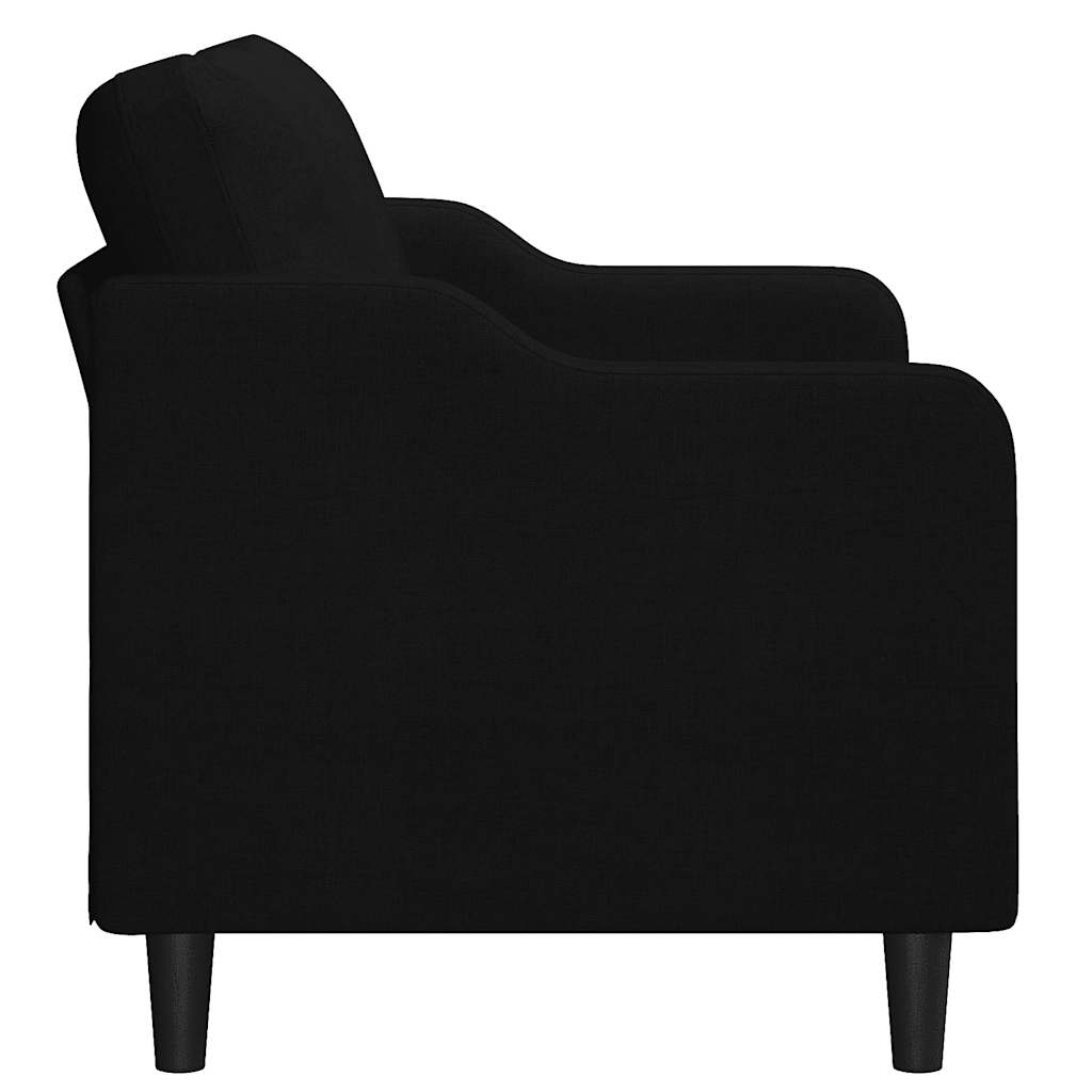 Sofá de 2 lugares tecido 140 cm preto