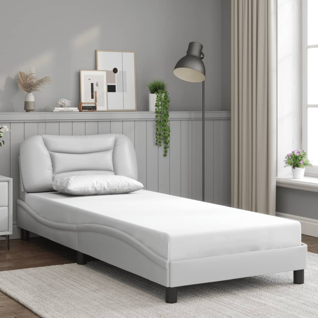Estrutura de cama com LED sem colchão hvar 80x200cm branco