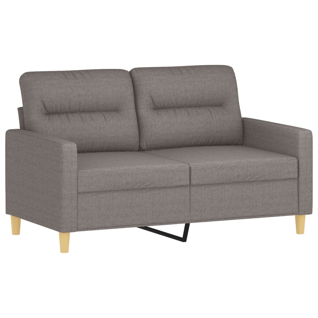 2 Pcs conjunto de sofás com almofadas tecido cinza-acastanhado