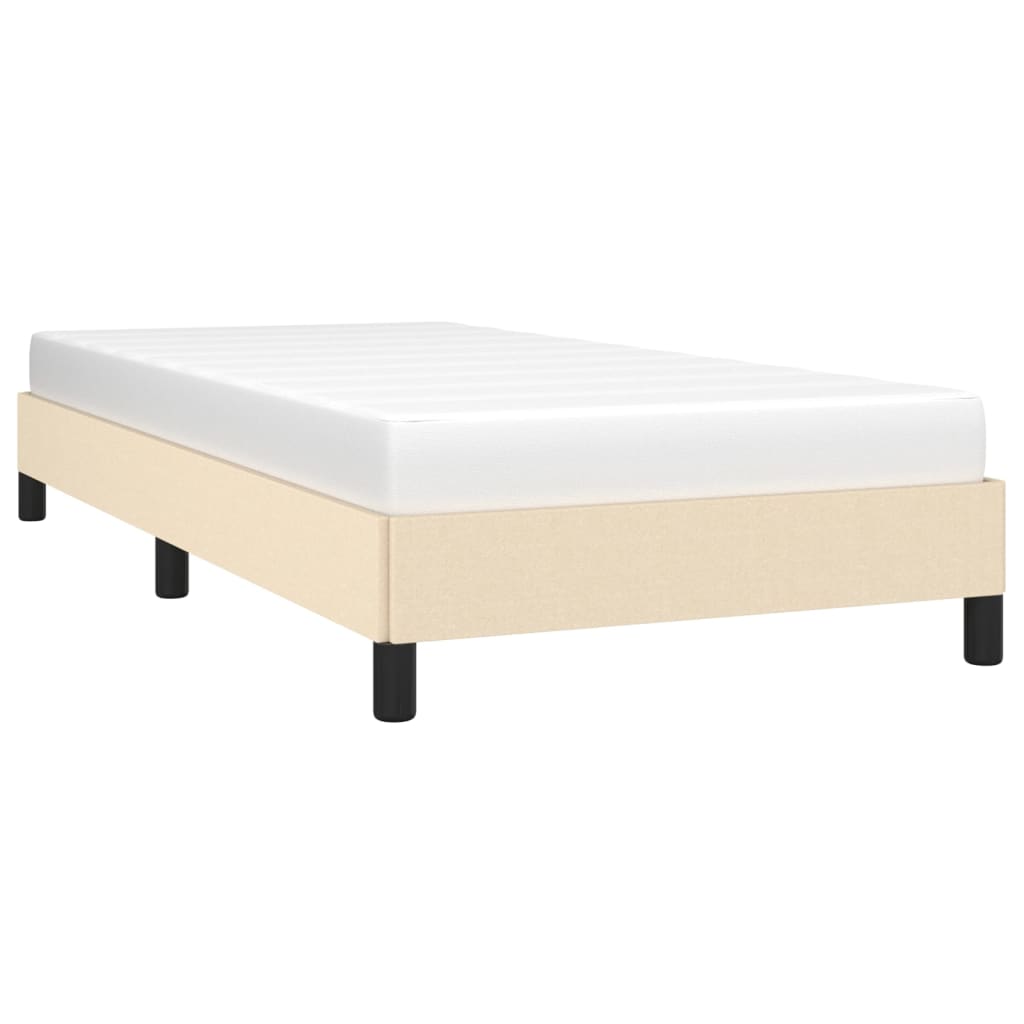 Estrutura de cama sem colchão 90x190 cm tecido creme