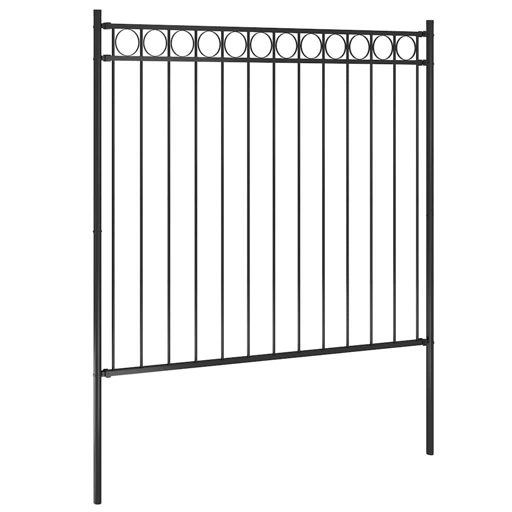 Cerca de jardim assen em aço, 1,7 x 1,5 m, preto