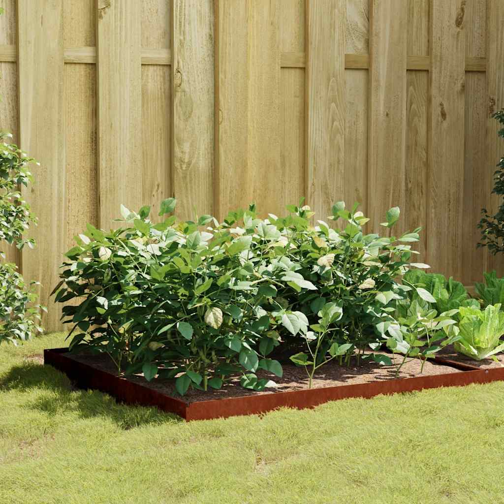 Canteiro elevado de jardim 100x100x18,5 cm aço corten