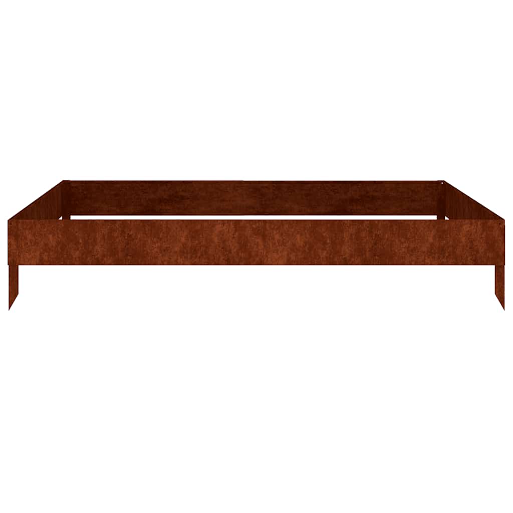 Canteiro elevado de jardim 100x100x18,5 cm aço corten