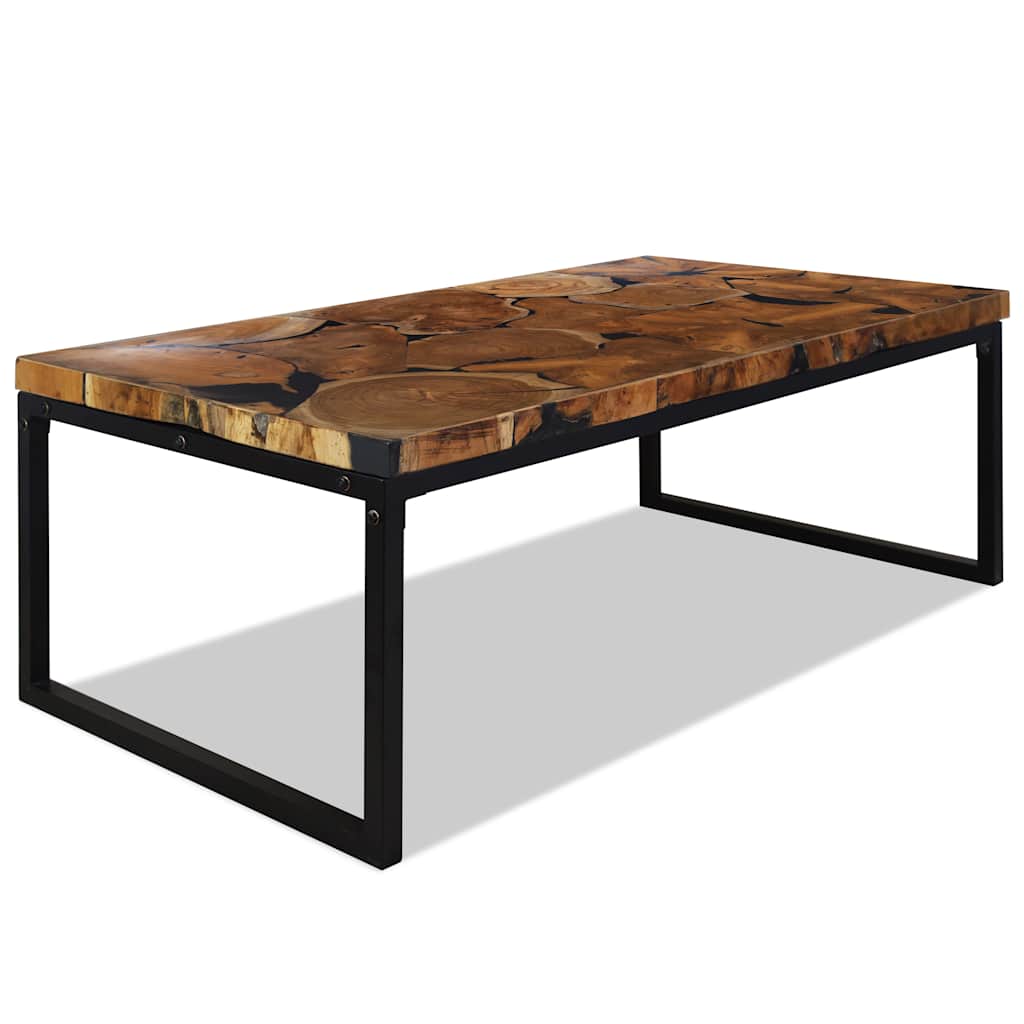 Mesa de centro em resina de teca 110x60x40 cm