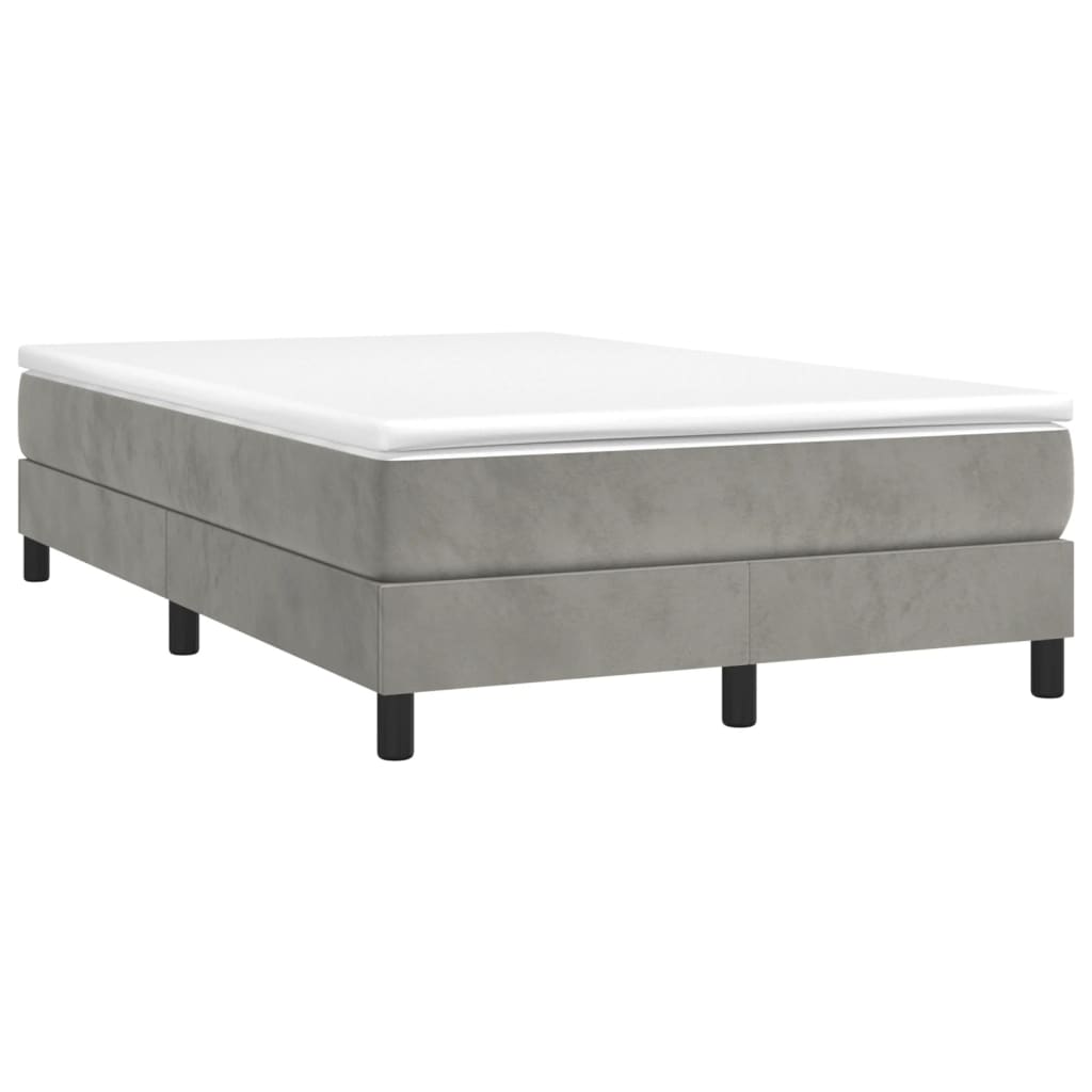 Estrutura de cama com molas 120x200 cm veludo cinzento-claro