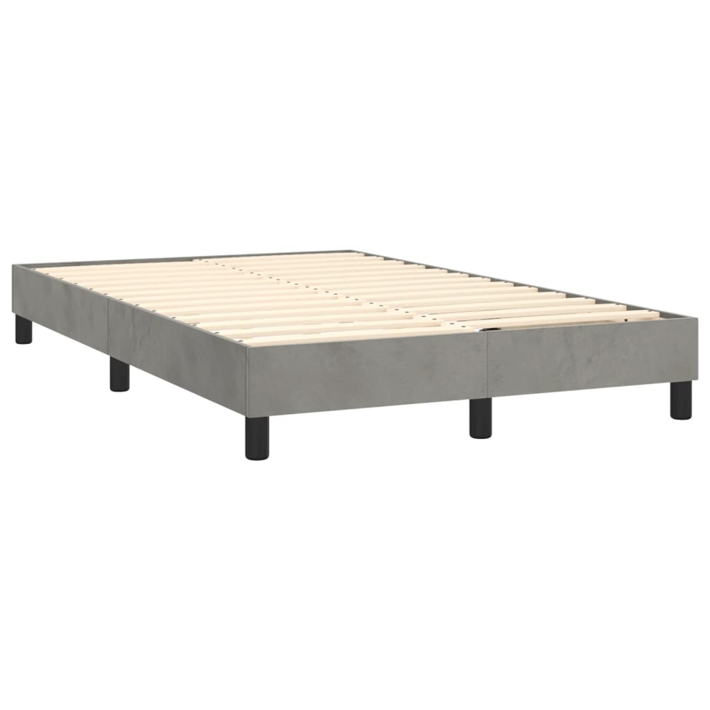 Estrutura de cama com molas 120x200 cm veludo cinzento-claro