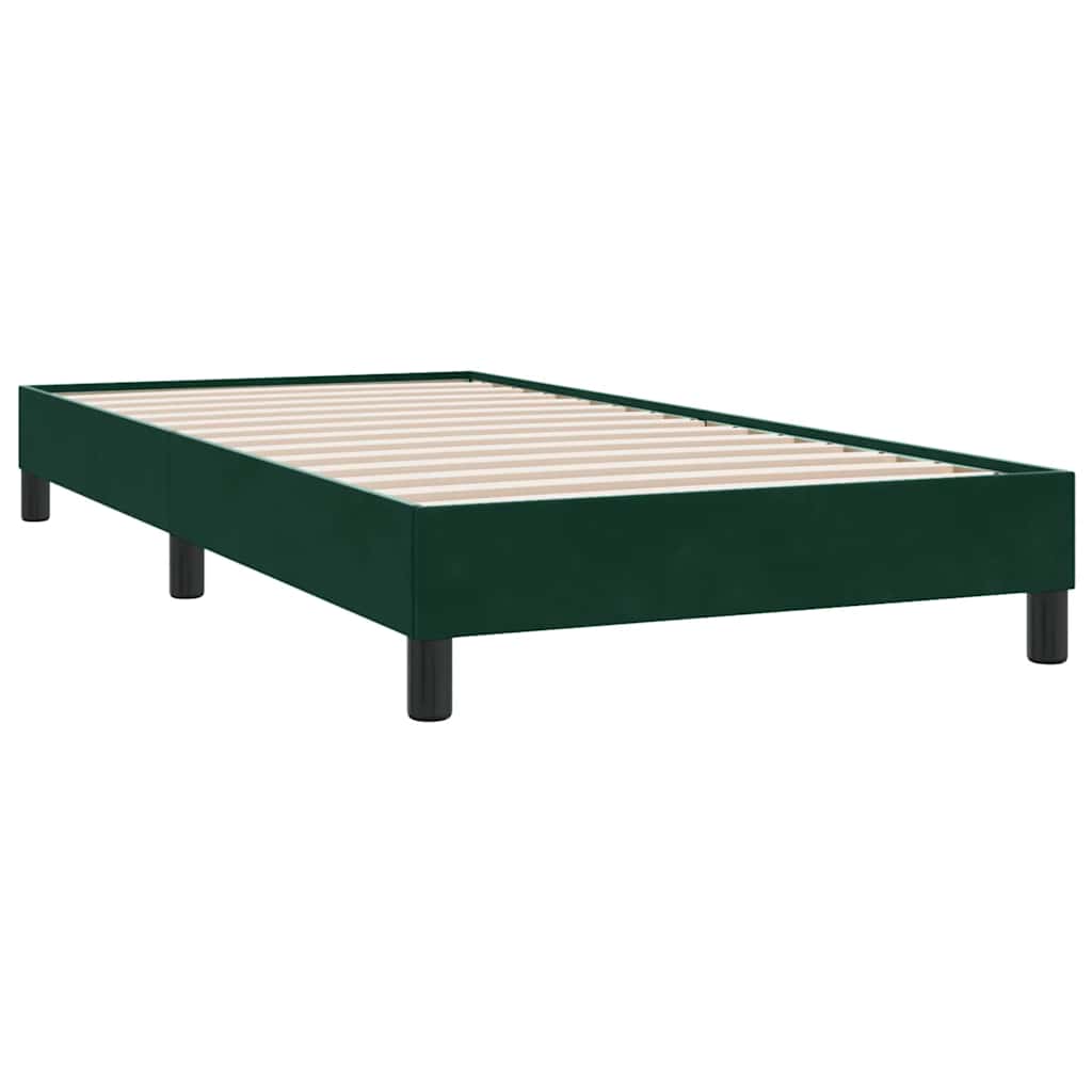 Box cama de primavera sem colchão verde escuro 80x210 cm veludo