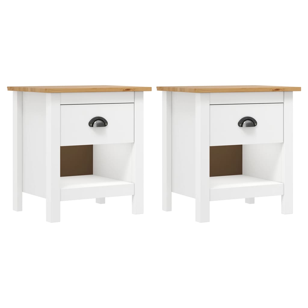 Mesas cabeceira hill 2 pcs 46x35x49,5cm pinho maciço