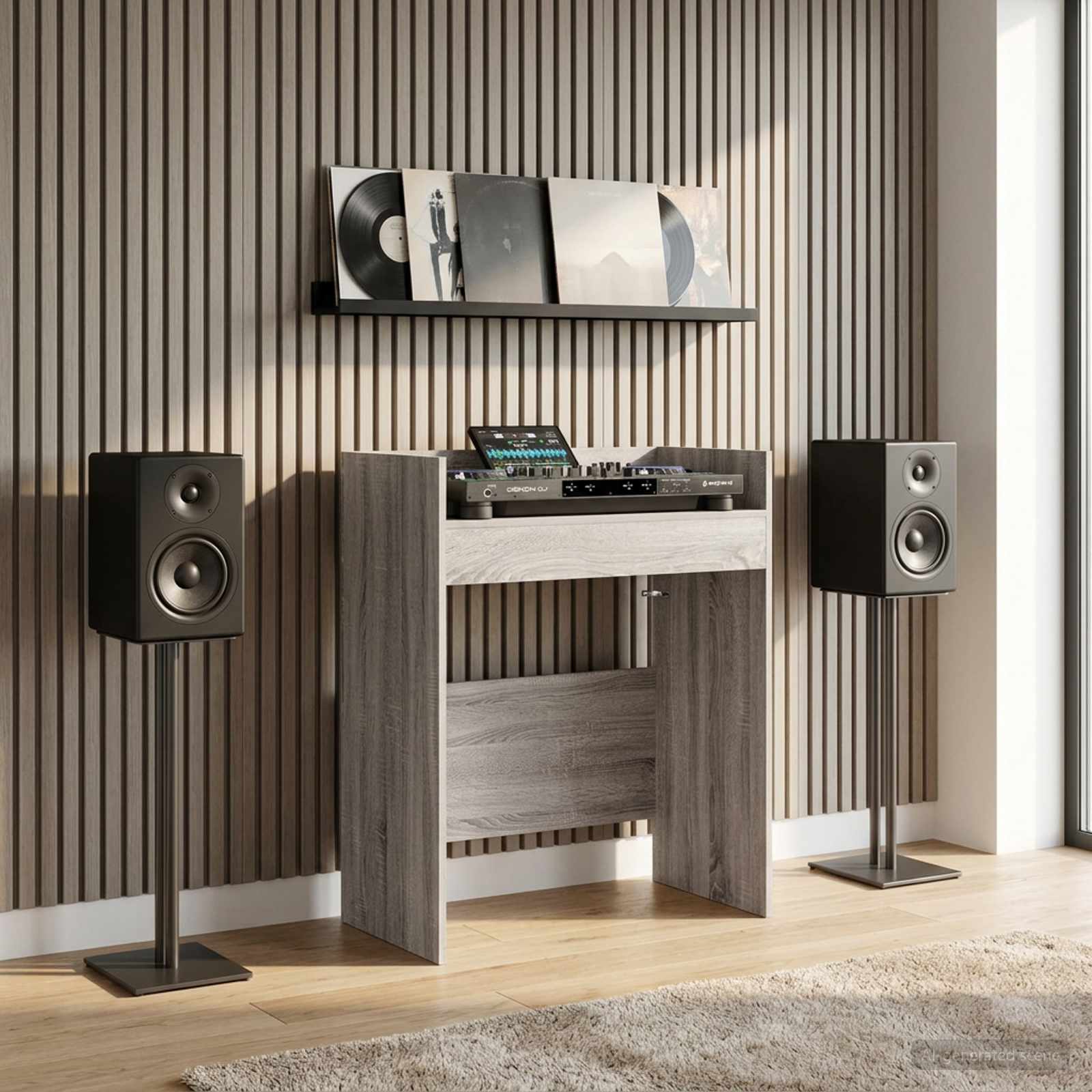 Mesa de dj sonoma cinzento 62 x 45 x 102 cm
