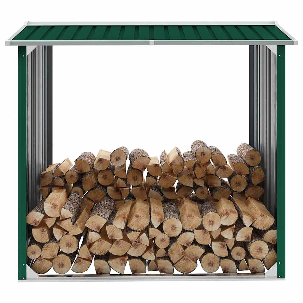 Abrigo para arrumação de troncos aço 172x91x154 cm verde