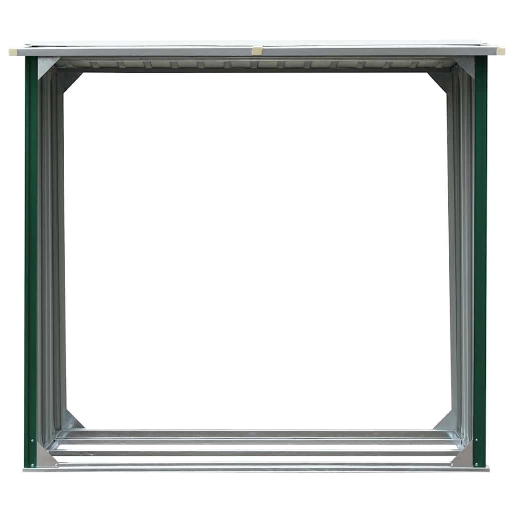 Abrigo para arrumação de troncos aço 172x91x154 cm verde
