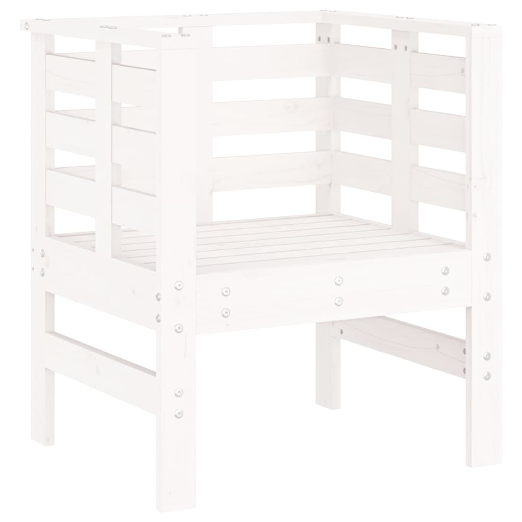 Cadeiras de jardim 2 pcs 61,5x53x71 cm pinho maciço branco
