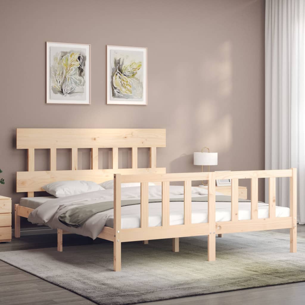 Cama sem colchão 160x200 cm madeira de pinho maciça