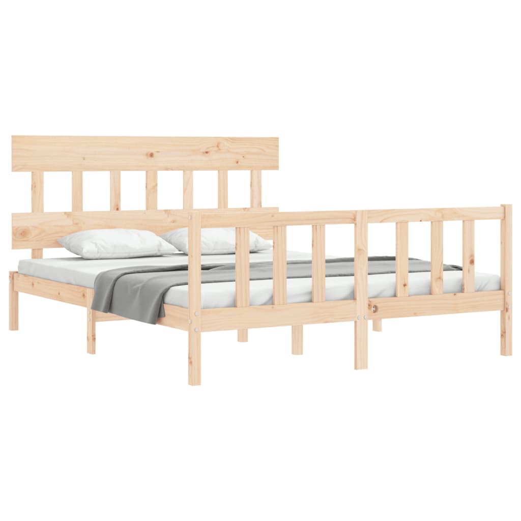 Cama sem colchão 160x200 cm madeira de pinho maciça
