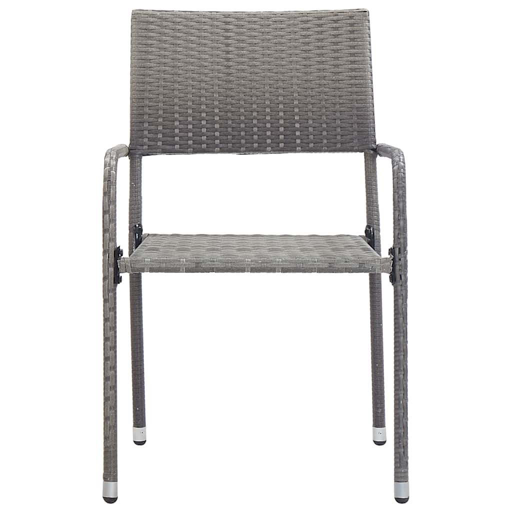 3 Pcs conjunto de jantar para jardim cinzento