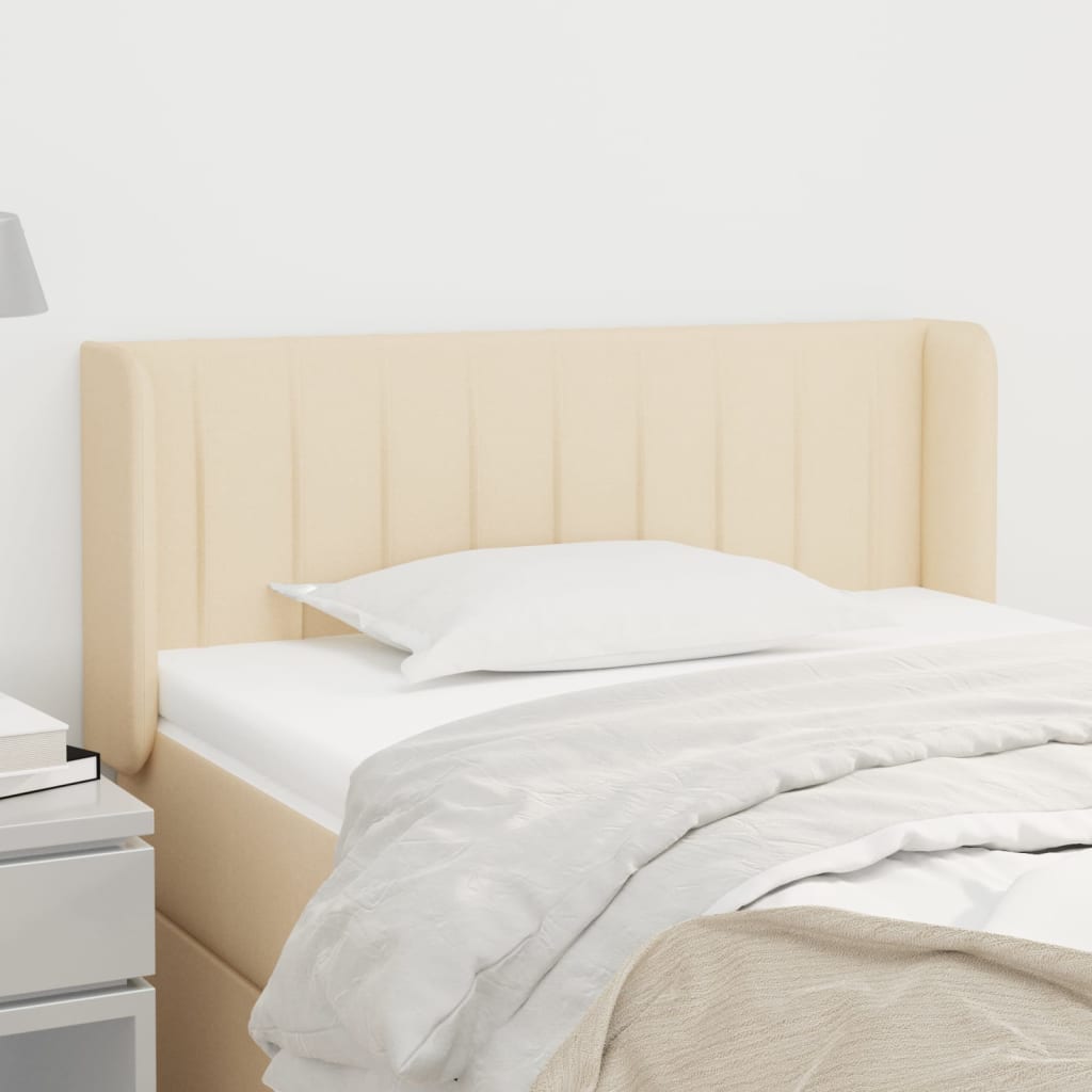 Cabeceira de cama c/ abas tecido 83x16x78/88 cm creme