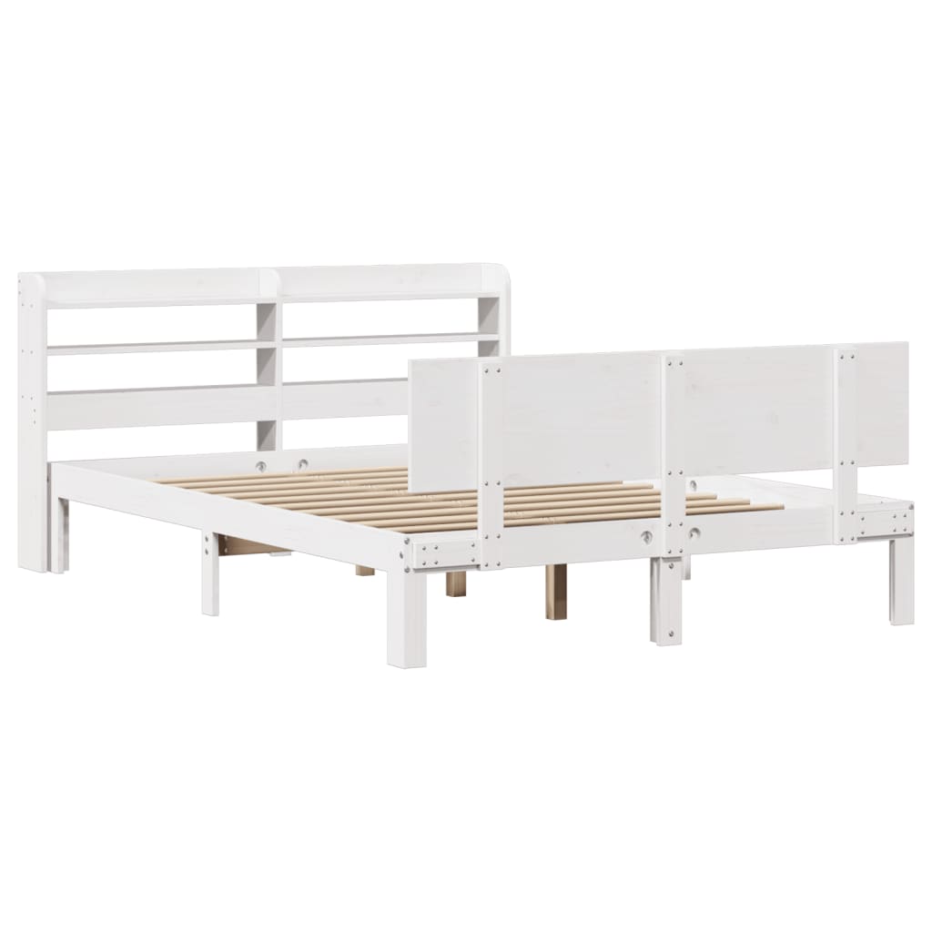 Estrutura de cama c/ cabeceira sem colchão 140x200 cm branco