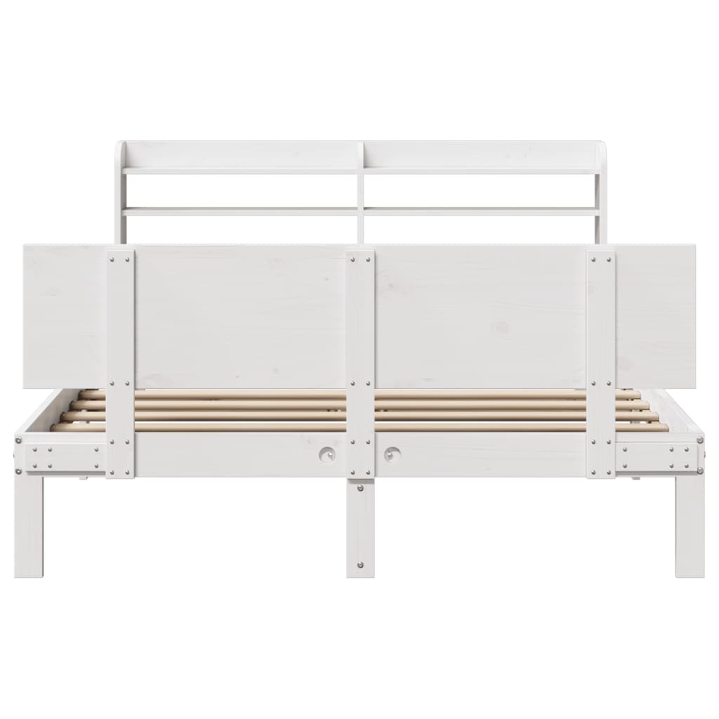 Estrutura de cama c/ cabeceira sem colchão 140x200 cm branco