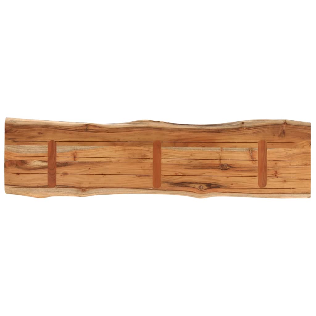 Tampo de mesa retangular borda viva 180x40x2,5 cm acácia maciça