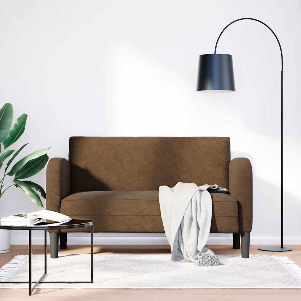 Sofá-luvas 110 cm couro artificial castanho
