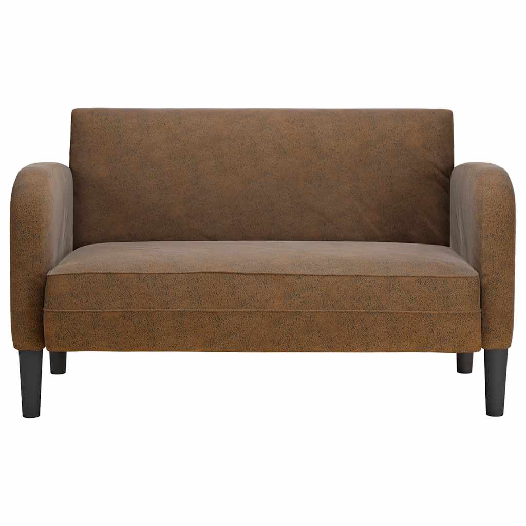 Sofá-luvas 110 cm couro artificial castanho