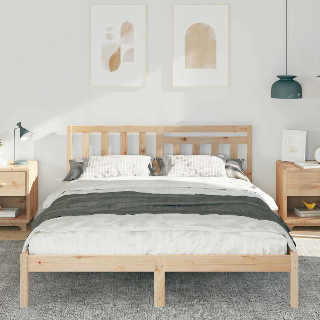 Estrutura da cama com cabeceira castanho 160 x 200 cm