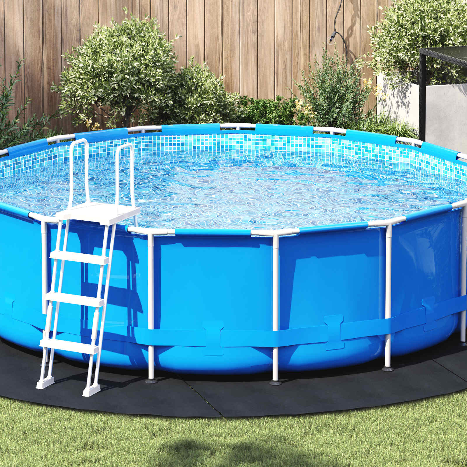 Lona para fundo de piscina preto ø 396 cm tecido não tecido