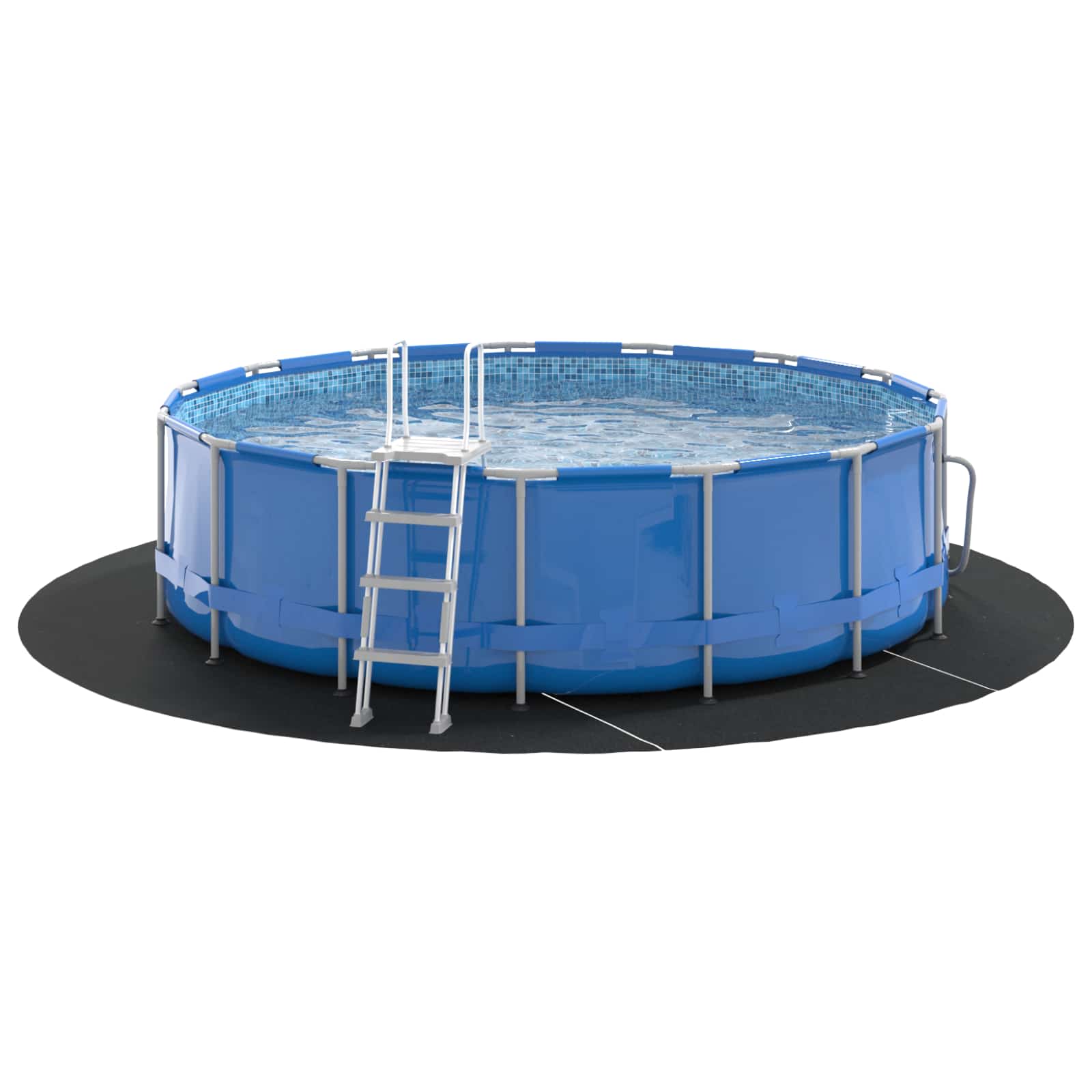 Lona para fundo de piscina preto ø 396 cm tecido não tecido