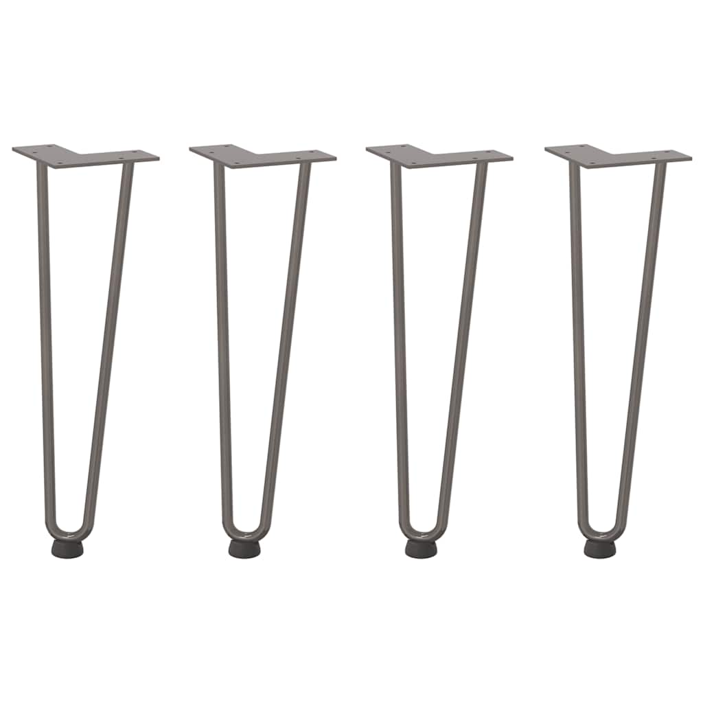 Pernas de grampo para mesa de centro 4 peças aço natural 42 cm aço maciço