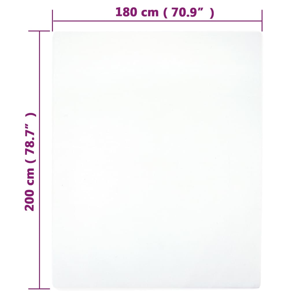 Lençol ajustável 180x200 cm algodão jersey branco