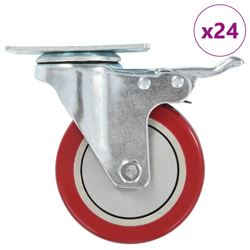 24 Pcs rodas giratórias 100 mm