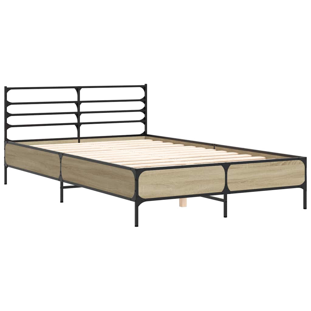 Estrutura de cama 140x200 cm derivados madeira/metal