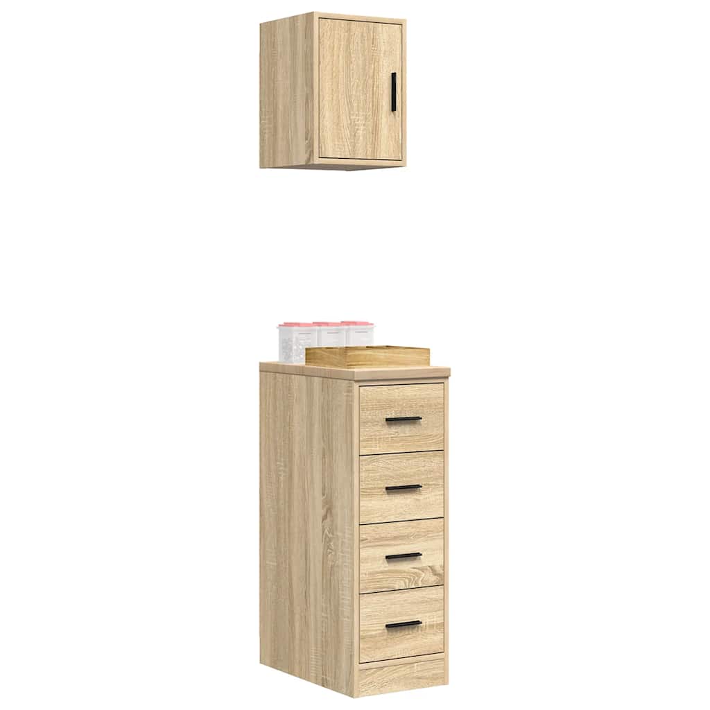Armários de garagem 2pcs derivados de madeira carvalho sonoma