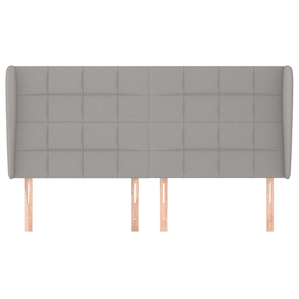 Cabeceira cama c/ abas tecido 183x23x118/128 cm cinzento-claro