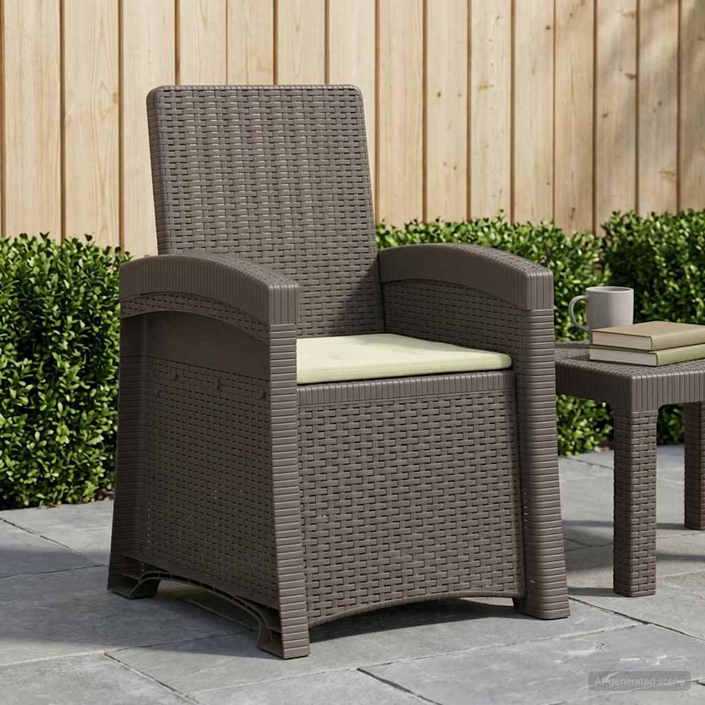 Cadeira de jardim reclinável com aparência de rattan PP